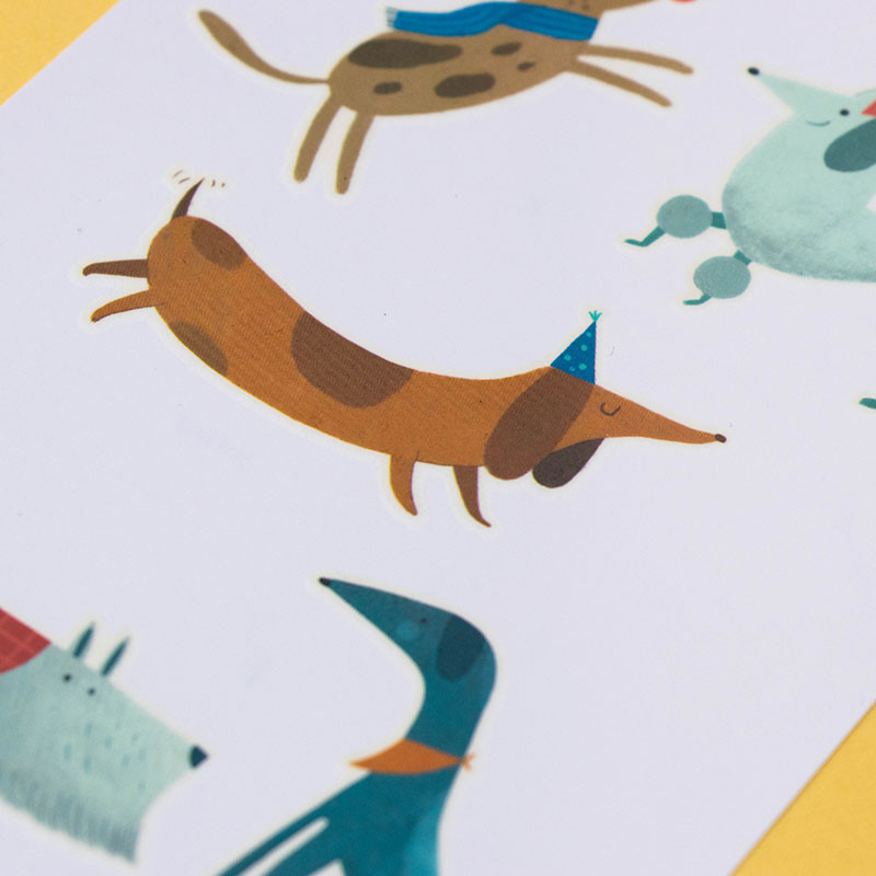 10 calcomanías de perros